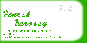 henrik marossy business card